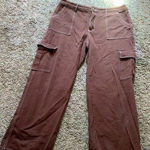 Brown, full tilt, cargo pants with white stitching
